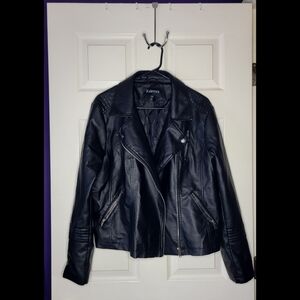 Faux leather motorcycle jacket EUC Size XXL
